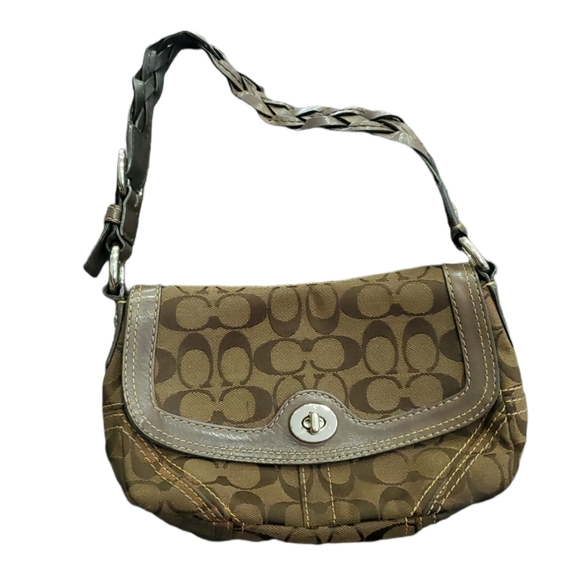 Coach Handbags - Coach brown signature bag silver hardware #1229
